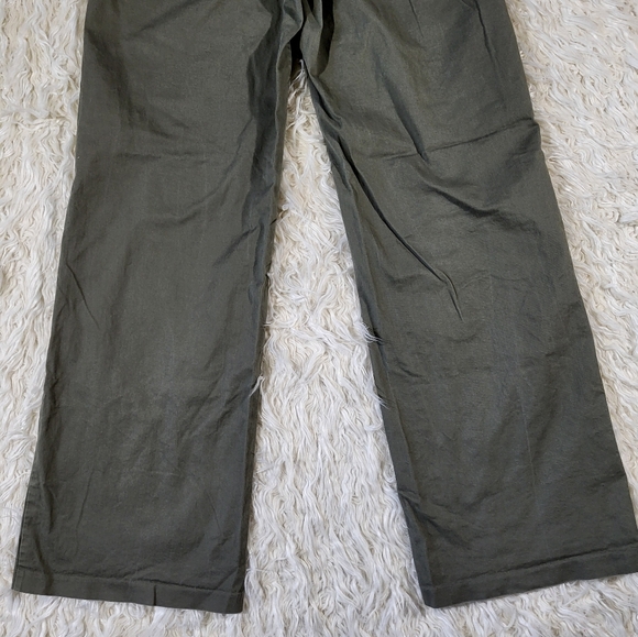 Good American - Good Ease Wide Leg Twill Pants Green Olive - Size 6/28 - Picture 15 of 16